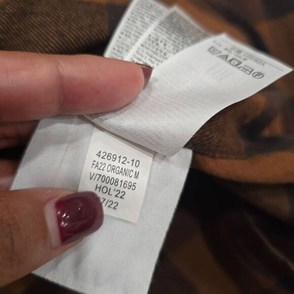 Gap Shirt Men's Small Brown Flannel Standard Fit 100% Organic Cotton Button-Up - Picture 6 of 8